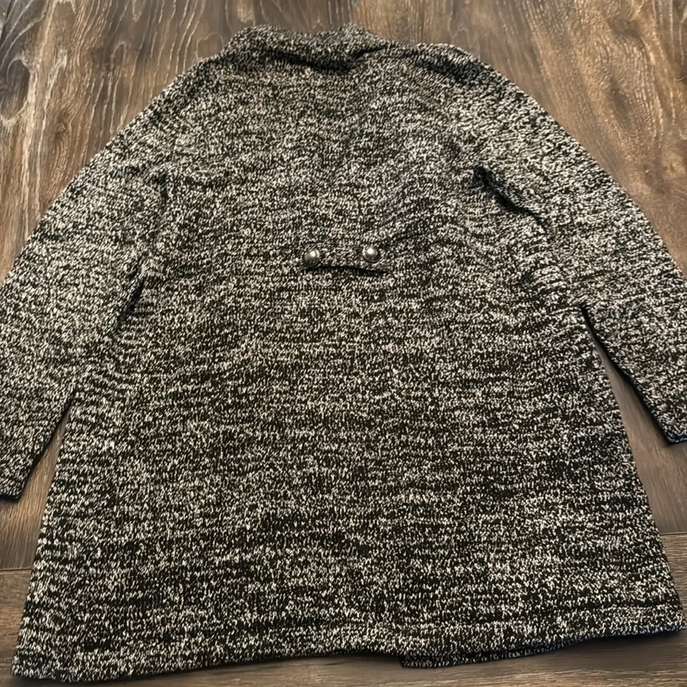 Style & Co Double Breasted Black & White Cardigan Sweater Size Large
